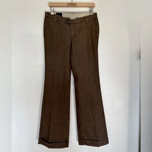 Y2K Banana Republic Button Tab Classic Trouser Leg Brown Womens Size 6 New